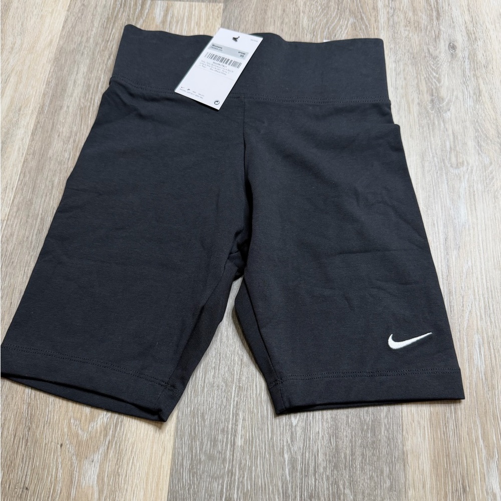 Nike Black Bike Shorts with White Swoosh